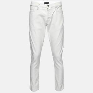 Pre Owned Tom Ford White Denim Slim Fit Jeans XL