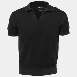 Pre Owned Tom Ford Black Cotton Short Sleeve Polo T-Shirt XL
