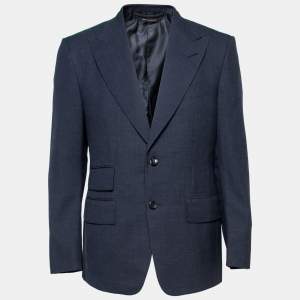 Pre Owned Tom Ford Navy Blue Wool Single Breasted Blazer L
