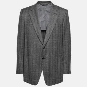 Pre Owned Tom Ford Grey Wool Long Sleeve Button Front Blazer XXXL