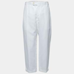Pre Owned Tom Ford White Cotton Blend Trousers XXL Waist 36" 
