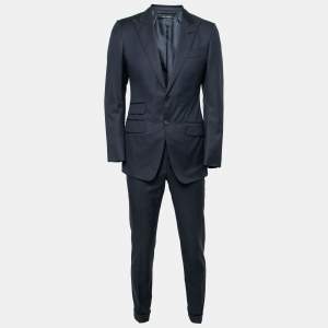 Tom Ford Navy Blue Pin Striped Wool Single Breasted Blazer & Pant Suit S