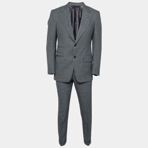 Tom Ford Grey Wool Single Breasted Windsor Single Breasted Blazer & Pant Suit S 