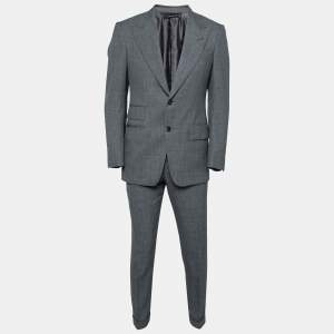 Pre Owned Tom Ford Grey Wool Single Breasted Windsor Single Breasted Blazer & Pant Suit S 