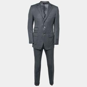Tom Ford Grey Striped Wool Single Breasted Blazer & Pant Suit M