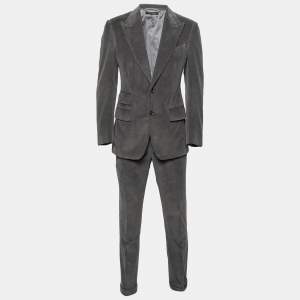 Pre Owned Tom Ford Grey Corduroy Single-Breasted Suit S  