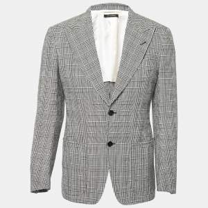 Pre Owned Tom Ford Black Glen Check Wool Single-Breasted Blazer S