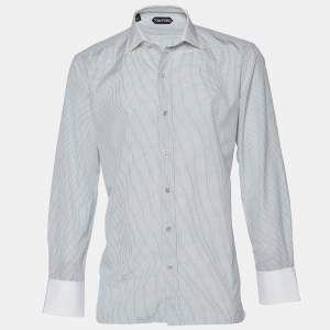 Tom Ford White Check Cotton Button Front Shirt 3XL