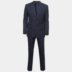 Tom Ford Navy Blue Striped Patterned Wool Suit M