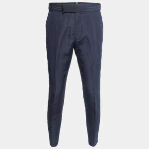 Tom Ford Blue Linen Blend Trousers L