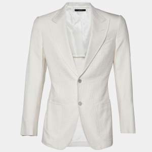 Tom Ford Cream Textured Cotton Blazer S
