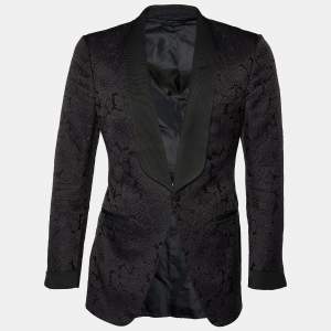 Tom Ford Black Floral Jacquard Button Front Blazer S