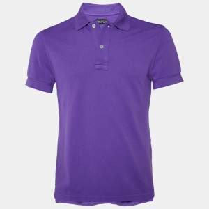 Tom Ford Purple Cotton Pique Polo T-Shirt S