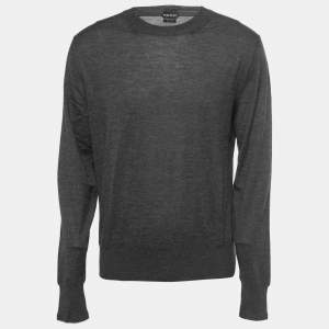 Tom Ford Grey Cashmere Crew Neck Pullover 2XL