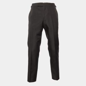 Pre Owned Tom Ford Black Cotton & Wool Regular Fit Trousers M