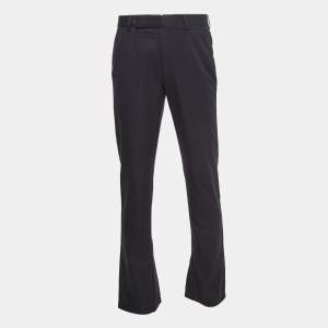 Pre Owned Tom Ford Black Cotton Straight Fit Pants M