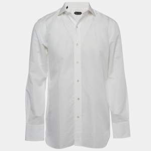 Tom Ford White Cotton & Linen Long Sleeve Shirt M
