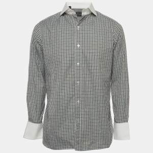 Tom Ford Multicolor Checked Cotton Button Front Shirt L
