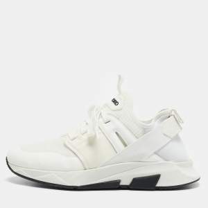 Tom Ford White Mesh and Neoprene Jago Sneakers Size 44