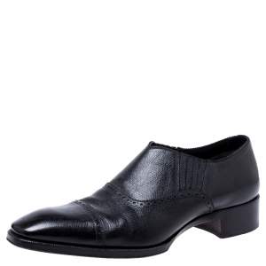 Tom Ford Black Leather Slip On Loafers Size 44.5
