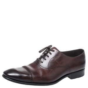 Tom Ford Brown Leather Charles Oxfords Size 44.5