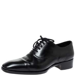 Tom Ford Black Leather Gianni Cap Toe Oxfords Size 41