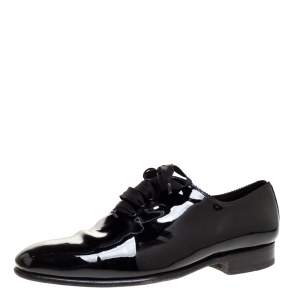 Tom Ford Black Patent Elkan Evening Lace Up Oxfords Size 44