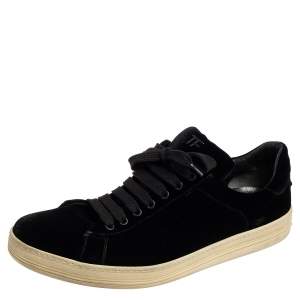 Tom Ford Black Velvet Low Top Sneakers Size 45