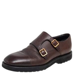 Tom Ford Dark Brown Leather Buckle Oxfords Size 42
