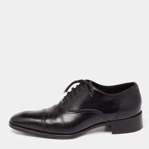 Tom Ford Black Leather Lace-Up Oxfords Size 44