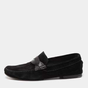 Tom Ford Black Suede And Leather Twist Band Elkan Loafer Size 43