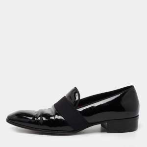 Tom Ford Black Patent Leather and Ribbon Band Tuxedo Loafers Size 42.5