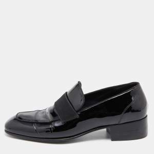 Tom Ford Black Patent Leather and Ribbon Band Tuxedo Loafers Size 43