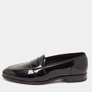 Tom Ford Black Patent Leather Penny Slip On Loafers Size 42.5
