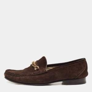 Tom Ford Brown Suede York Chain Loafers Size 41