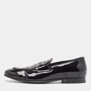 Tom Ford Black Patent Leather Penny Loafers Size 40