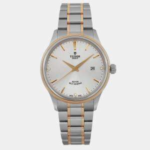 Tudor Silver 18K Yellow Gold Stainless Steel Style 12703-0005 Automatic Men's Wristwatch 41 mm