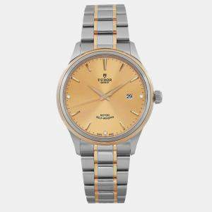 Tudor Champagne 18K Yellow Gold Stainless Steel Style 12703 Automatic Men's Wristwatch 41 mm