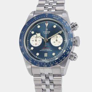 Tudor Blue Stainless Steel Black Bay  Automatic Men's Wristwatch 41 mm