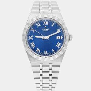 مملوكة مسبقًا Tudor Royal M28500-0005 Automatic Blue Stainless Steel Men's Wristwatch 38 mm