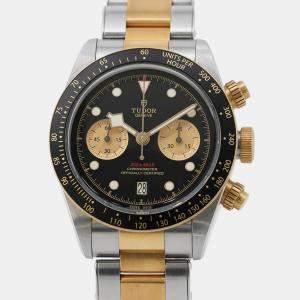 Pre Owned Tudor Black Bay 79363N Automatic Black 18k Yellow Gold Stainless Steel Men's Wristwatch 41 mm