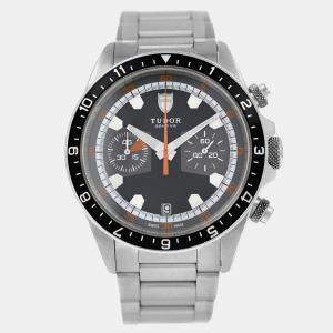 Pre Owned Tudor Heritage Chronograph 70330N Automatic Black Stainless Steel Men's Wristwatch 42 mm