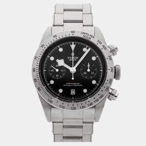 مملوكة مسبقًا Pre-Owned Tudor Black Bay Chronograph 79350 Black Automatic Stainless Steel Men's Wristwatch 41 MM