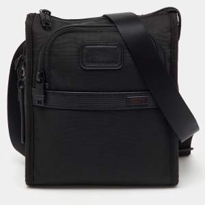TUMI Black Ballistic Nylon Alpha 2 Small Pocket Messenger Bag