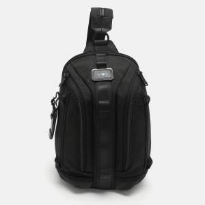 Pre Owned TUMI Alpha Bravo Knight Black Nylon Sling Bag 