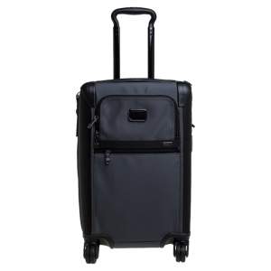 Pre Owned Tumi Grey/Black Nylon Alpha 2 International Expandable 4 Wheel Carry On Luggage