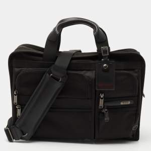 TUMI Black Nylon Organizer Portfolio Briefcase Bag