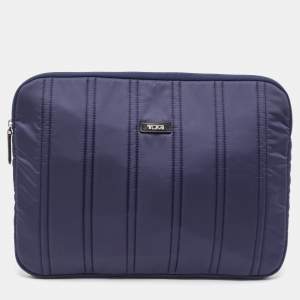 TUMI Navy Blue Stripe Nylon Laptop Sleeve 