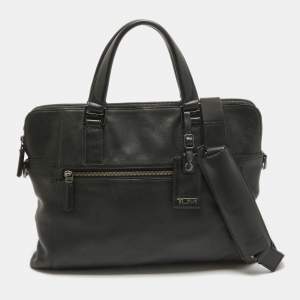 Pre Owned TUMI Black Leather Beacon Hill Slim Briefcase Bag