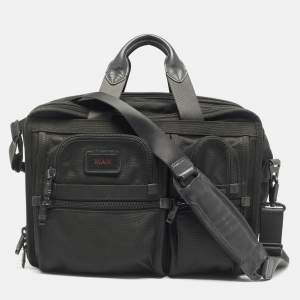 TUMI Black Nylon Alpha Organizer Portfolio Brief Bag